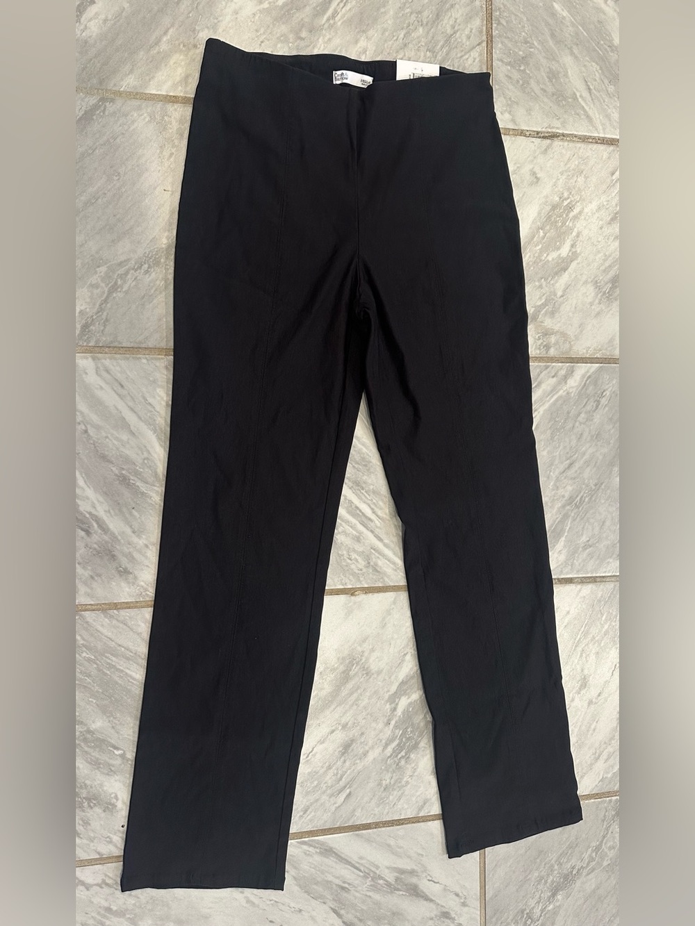 NWT Croft & Barrow Womens Black Mid Rise Straight Pants size 8 Stretchy